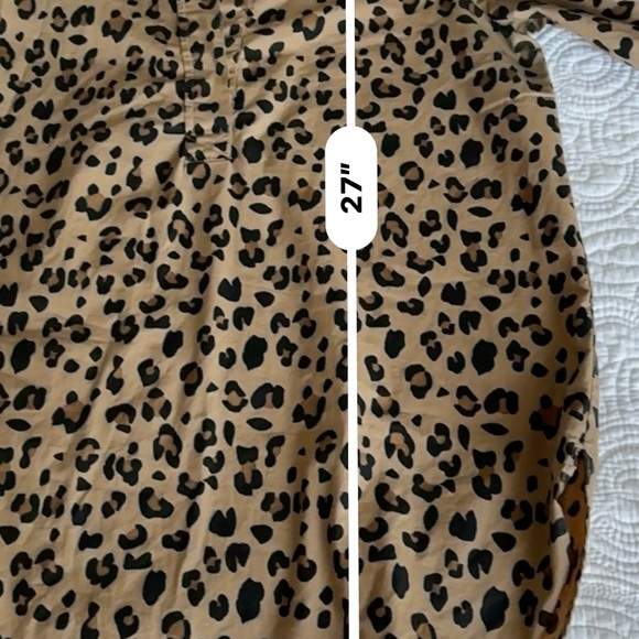 J. Crew Tan and Black Animal Print long sleeve Shirt XS size - Picture 6 of 12